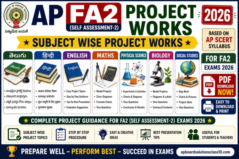 AP FA2 Self Assessment 2 Model Question Papers 2026-27 Class 6 to 10 TM EM