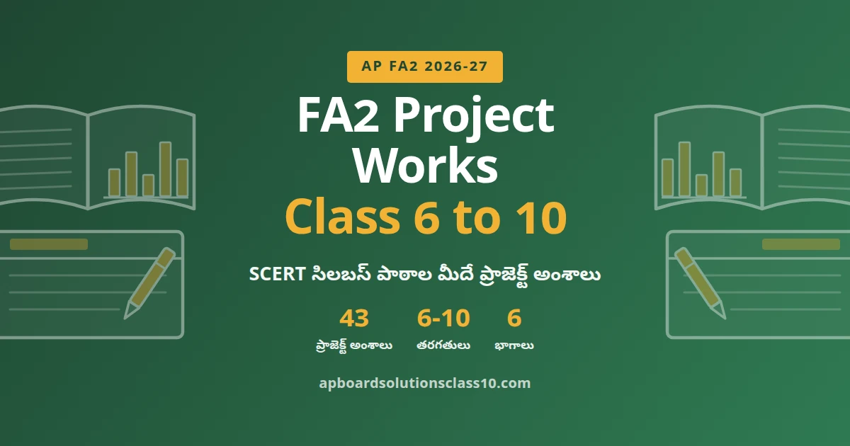 AP FA2 Project Works 2026 class 6 to 10 subject wise project topics