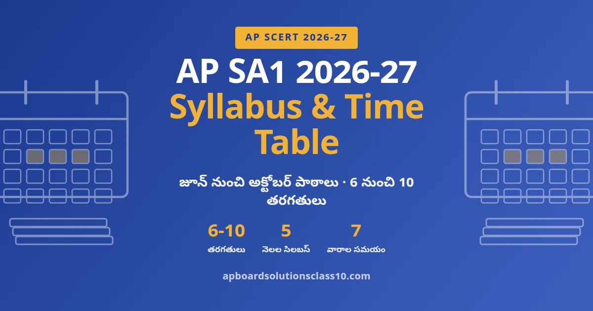 AP SA1 2026-27 syllabus time table and exam dates for class 6 to 10