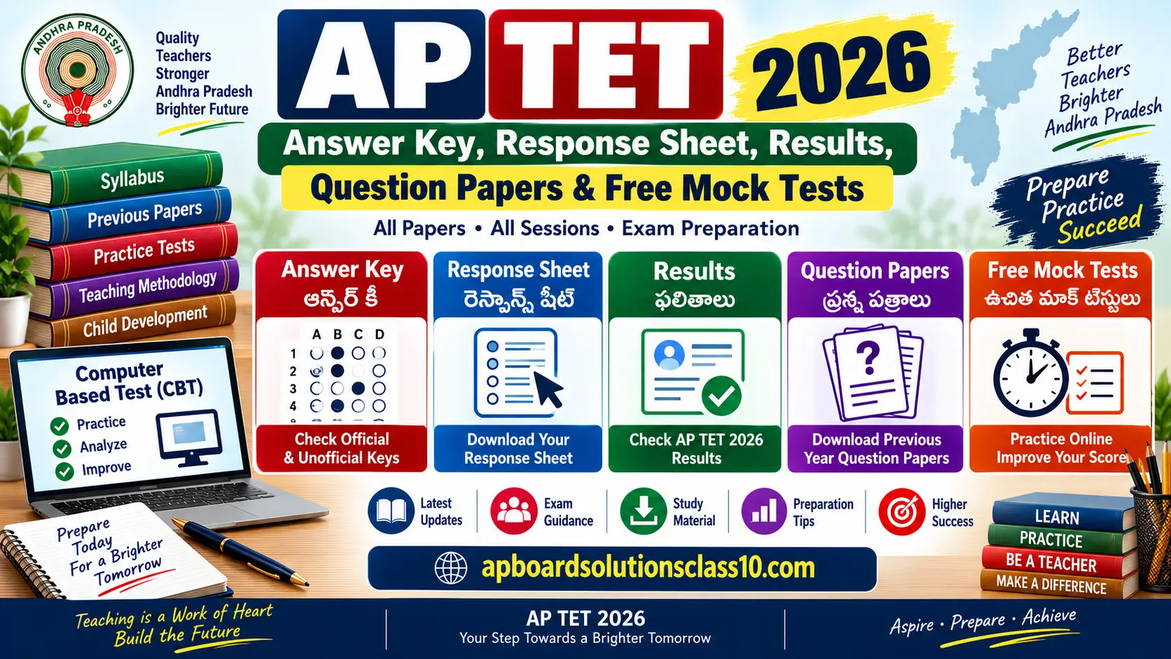AP TET 2026 answer key, response sheet, results and free mock tests guide