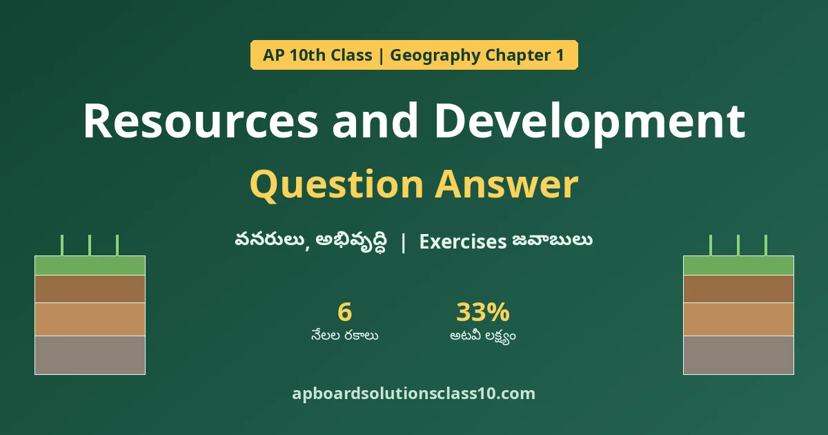 AP 10th Class Geography Chapter 1 Resources and Development Question Answer with exercise answers in Telugu