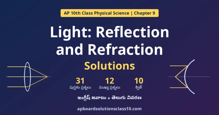 AP 10th Class Light Reflection and Refraction Solutions - In-text, Exercise, Important Questions