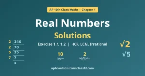 AP 10th Class Maths Real Numbers Solutions – Exercise 1.1, 1.2
