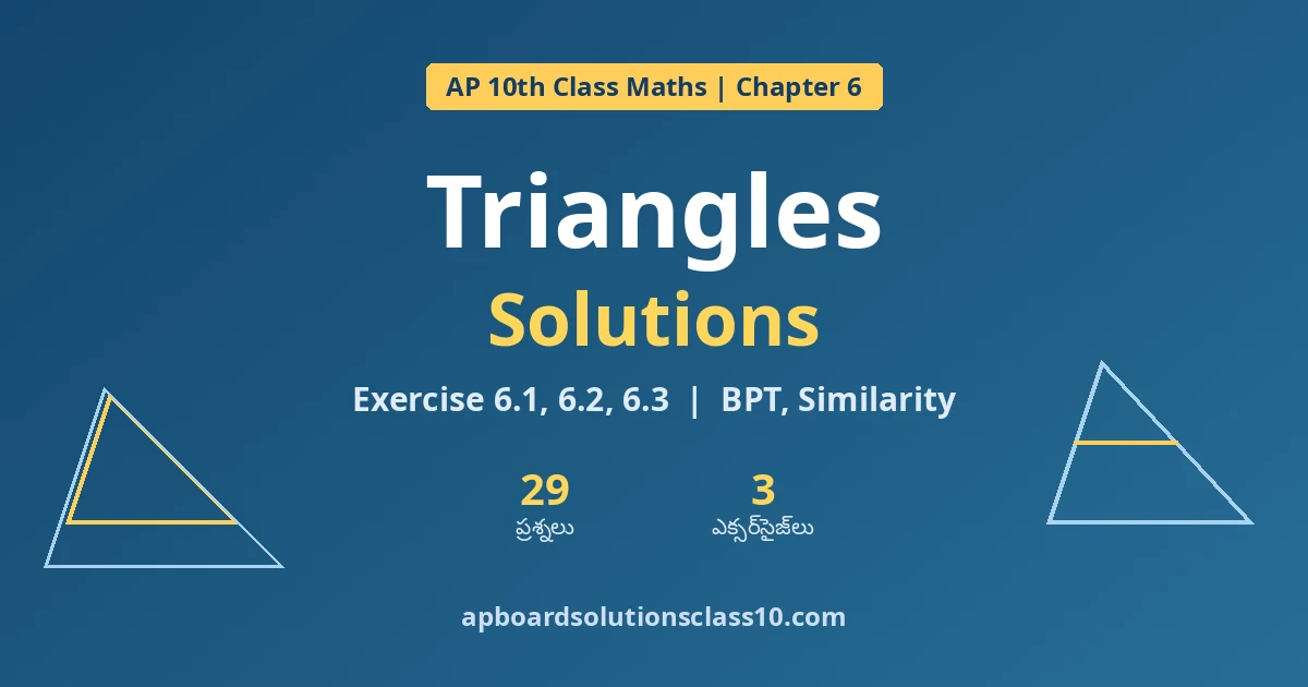 AP 10th Class Maths Triangles Solutions Exercise 6.1, 6.2, 6.3