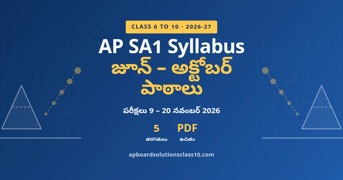 AP SA1 Syllabus 2026-27 Class 6 to 10